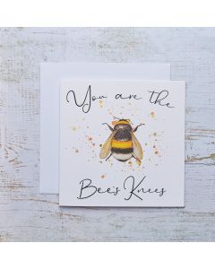 BEE'S KNEES FRIEND CARD WHITE WITH SPLATTER