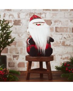 TARTAN SANTA DOORSTOP