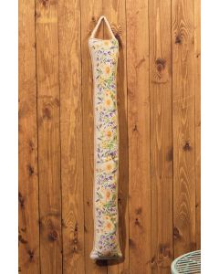 DAISY DRAUGHT EXCLUDER WHITE FABRIC WITH LAVENDER