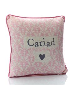 WELSH CARIAD PINK AND WHITE FLOWER CUSHION