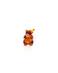 GLASS CAPYBARA ORNAMENT WITH PARTY HAT HAND BLOWN