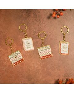 COSY CHAPTER METAL BOOK KEYRING 4 ASSTD WITH STAND OF 24 **