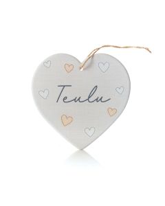 WELSH CERAMIC TEULU HEART HANGER