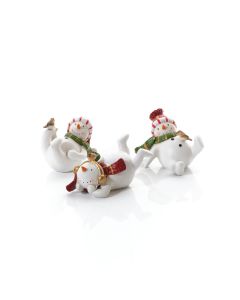CHRISTMAS FUN POSING RESIN SNOWMAN ORNAMENT 3 ASSTD