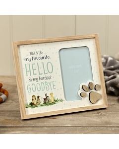 YOU WERE MY FAVOURITE HELLO AND MY HARDEST GOODBYE WOOD PHOTO FRAME WITH 3D PAW