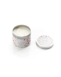 HAND POURED SOY CANDLE PEONY AND BLUSH FRAGRANCE BESTIE TIN+