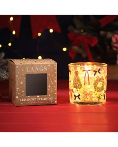 MERRY LITTLE BOWS LED LIGHT UP CANDLE 160G UNSCENTED AND 200G GEL WAX WITH GIFT BOX