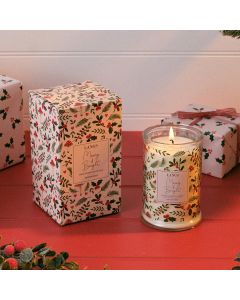 HOLLIES AND BERRIES 280G GLASS JAR CANDLE WINTER BERRY CANDLE GIFT BOXED
