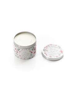 HAND POURED SOY CANDLE GRAPEFRUIT AND ELDERFLOWER FRAGRANCE THINKING OF YOU TIN+