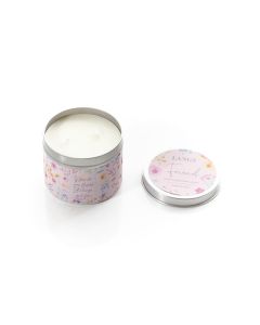 HAND POURED SOY CANDLE VANILLA AND FIG FRAGRANCE IF FRIENDS WERE FLOWERS TIN+