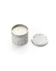 HAND POURED SOY CANDLE LAVENDER AND WHITE GINGER FRAGRANCE HAPPY RETIREMENT TIN+