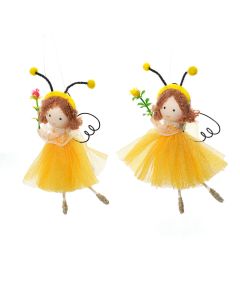 BUNNY HOPS TULLE DRESS BEE FAIRY WITH WIRE WINGS HANGER 2 ASST