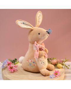 BLOSSOM AND BUNNIES FABRIC BUNNY DOORSTOP WITH EMBROIDERY AND 3D ELEMENTS