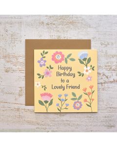 BRIGHT AND BEAUTIFUL HAPPY BIRTHDAY LOVELY FRIEND FLORAL CARD