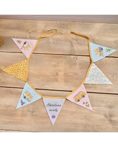 CAMPING EMBROIDERED BUNTING ADVENTURE AWAITS MATERIAL 7 FLAG