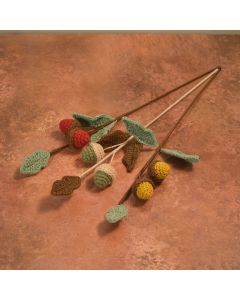 HAND CROCHET KNITTED ACORN STEM 3 ASSTD COLOURS