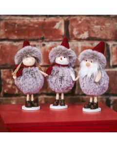 XMAS STANDING CHARACTER WITH RED HAT 3 ASSTD+