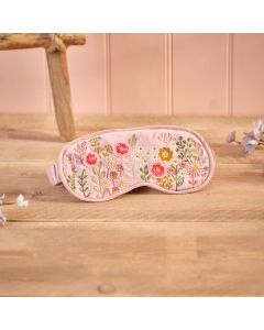 DITSY FLORAL VELVET FABRIC EMBROIDERY AND GLASS BEADS EYE MASK