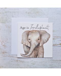 AGE IS IRRELEPHANT BIRTHDAY CARD WHITE