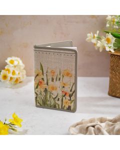 FLORAL SERENADE DAFFODIL LINEN COVERED NOTEBOOK PLAIN PAPER