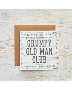 GRUMPY OLD MAN CLUB BIRTHDAY CARD WHITE