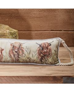 DOUGAL HIGHLAND COW DRAUGHT EXCLUDER VELOUR FABRIC
