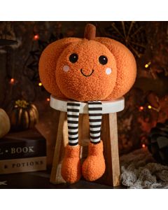 CREEPY CUTIES NOVELTY SITTING PUMPKIN WITH DANGLY LEGS