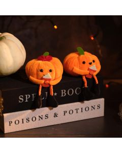CREEPY CUTIES TEXTILE PUMPKIN WITH LATTE SHELF SITTER 2 ASSTD