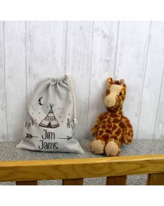 LITTLE MAN CAVE PYJAMA BAG GREY FABRIC WITH TEPEE++