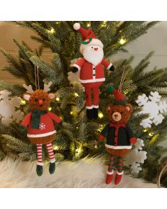 CHRISTMAS FEAST NOVELTY HANGER 3 ASSTD POLYESTER FABRIC