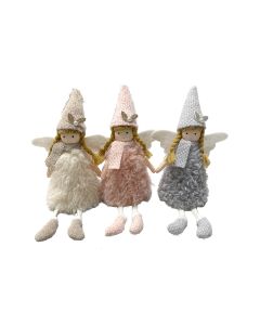 NORDIC NEST POLYESTER GIRL SHELF SITTER 3 ASSTD WITH SCARF AND HAT