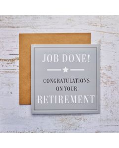 JOB DONE RETIREMENT CARD GREY WITH WHITE STAR