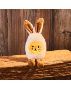 CARROT PATCH DECORATIVE PLUSH BUNNY EGG SHELF SITTER