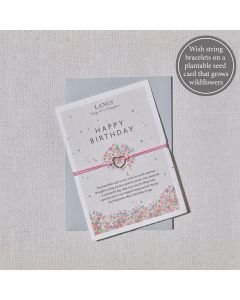 SEED CARD FLORAL BIRTHDAY WITH HEART STRING BRACELET++