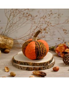 PUMPKIN BURNT ORANGE WITH PATCHWORK EFFECT, MEDIUM+