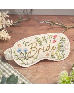 WEDDING BRIDE EMBROIDERY AND GLASS BEADS VELVET EYE MASK