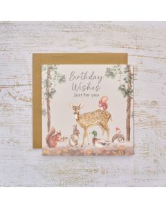 WOODLAND BIRTHDAY WISHES JUST FOR YOU CARD