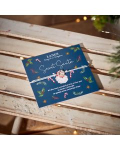 XMAS HEART WREATH BRACELET ON SECRET SANTA CARD WITH ENVELOPE