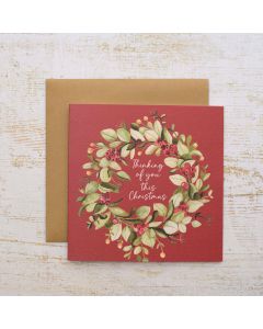 THINKING OF YOU THIS CHRISTMAS BERRY WREATH CARD