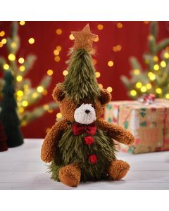 CHRISTMAS TREE SITTING BEAR WITH STAR