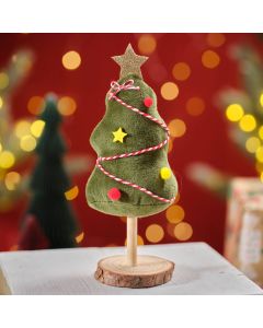 JINGLE AND JOY STANDING CHRISTMAS TREE WITH WOOD BASE