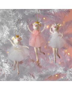 CHRISTMAS MOUSE DRESSED IN TUTU 3 ASSTD HANGER