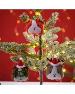 JINGLE AND JOY FABRIC HANGING GUINEA PIG 3 ASSTD