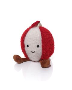 FESTIVE FUN PLUSH RED AND WHITE BAUBLE SITTER OR HANGER