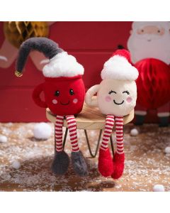 FESTIVE FUN PLUSH DECORATIVE MOCHA AND MALLOW THE HOT CHOCOLATE SHELF SITTER 2 ASST