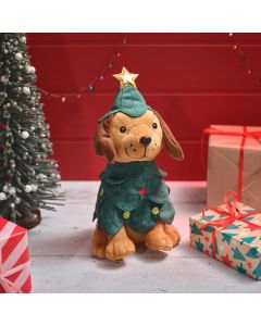 CHRISTMAS PETS NOVELTY CHRISTMAS TREE DOG DOORSTOP