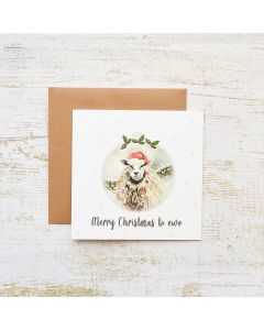 XMAS SHEEP MERRY CHRISTMAS TO EWE BAUBLE CARD