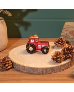 CHRISTMAS FARM GLASS HANGING LANDY ORNAMENT