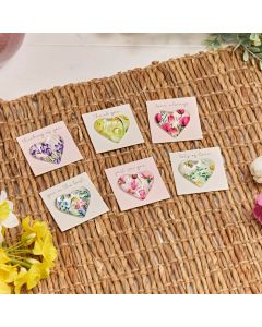 GLASS HEART FLORAL POCKET HUG ON CARD 6 ASSTD STAND 36