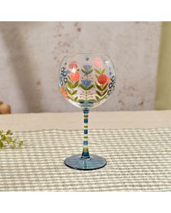 FLOURISH AND FOLIAGE FLORAL GIN GLASS IN GIFT BOX
